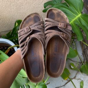 Brown Birkenstock sandals